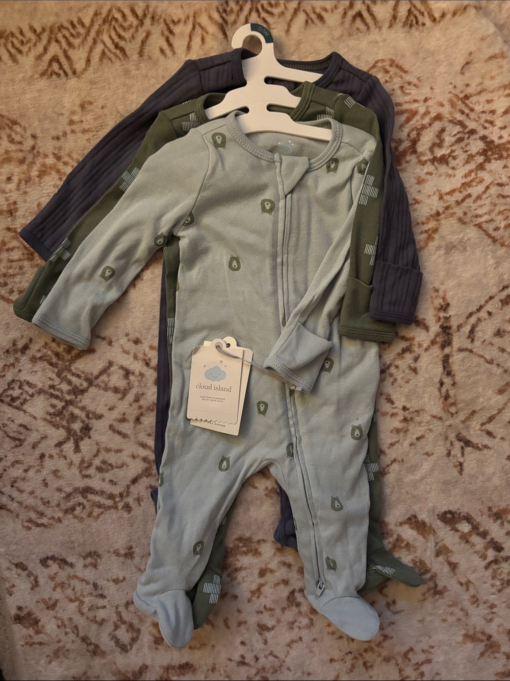 Cloud Island 2-way Zipper Footies (3 Piece Set)